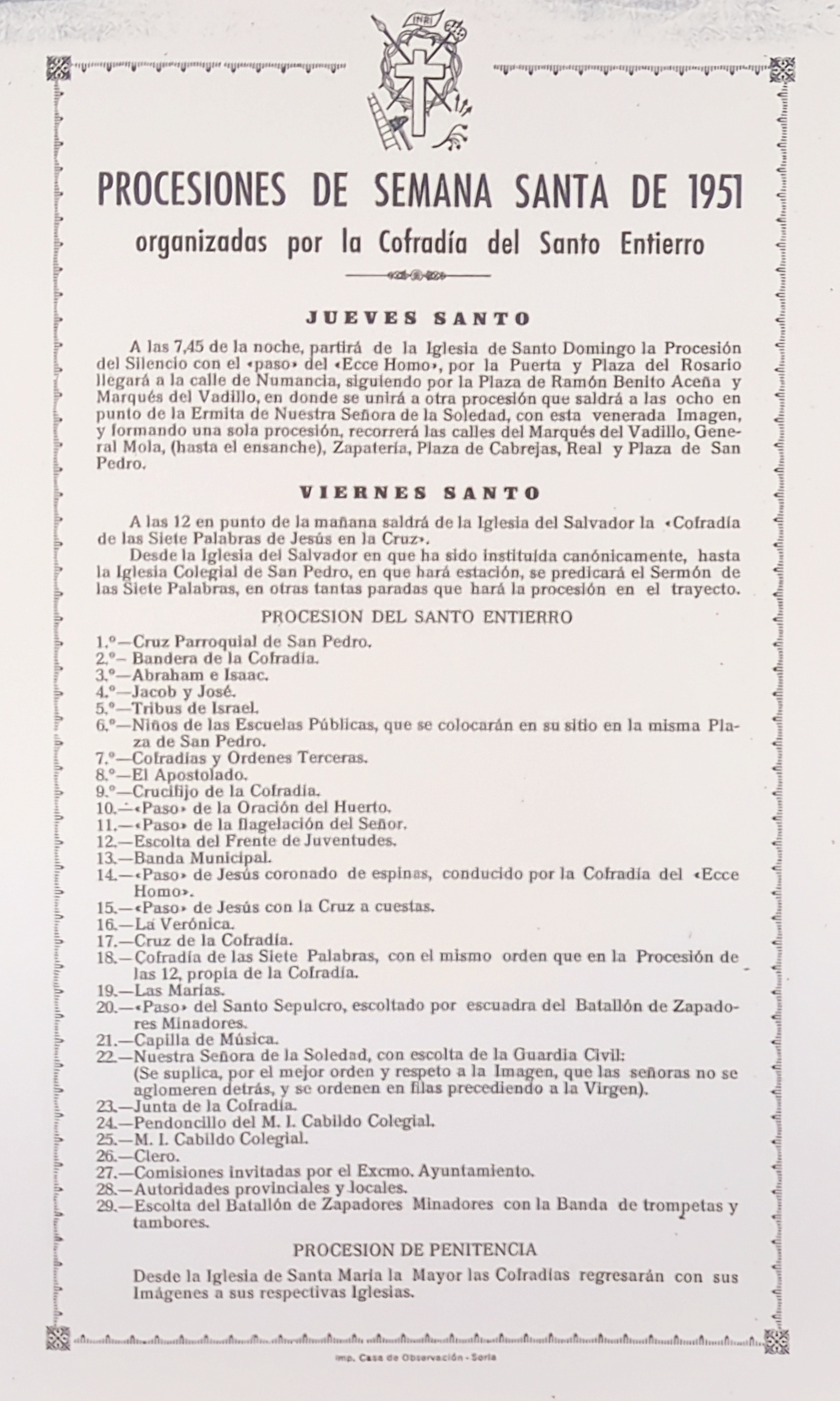 Semana Santa en Soria 1951 Soria